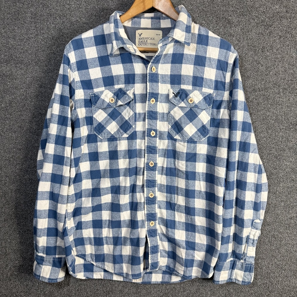 AMERICAN EAGLE OUTFITTERS Y2K Mens Large Button Up Flannel Shirt
